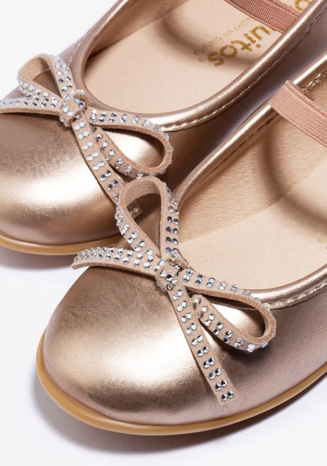 Conguitos Zapatos De Ceremonia | Bailarinas^Bailarina Lazo Strass Oro