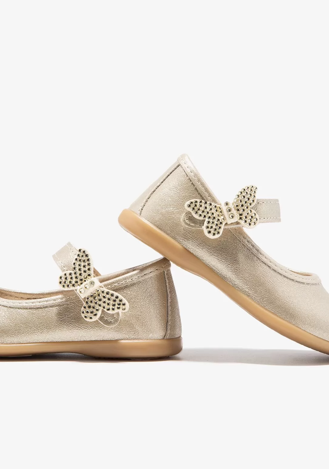 Conguitos Bailarinas | Zapatos De Ceremonia^Bailarinas De Bebé Mariposa Oro