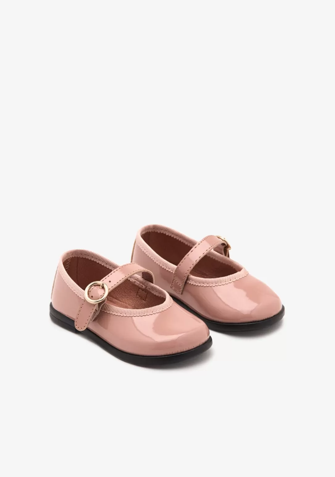 Conguitos Bailarinas | Zapatos De Ceremonia^Bailarinas Efecto Charol Hebilla Rosa