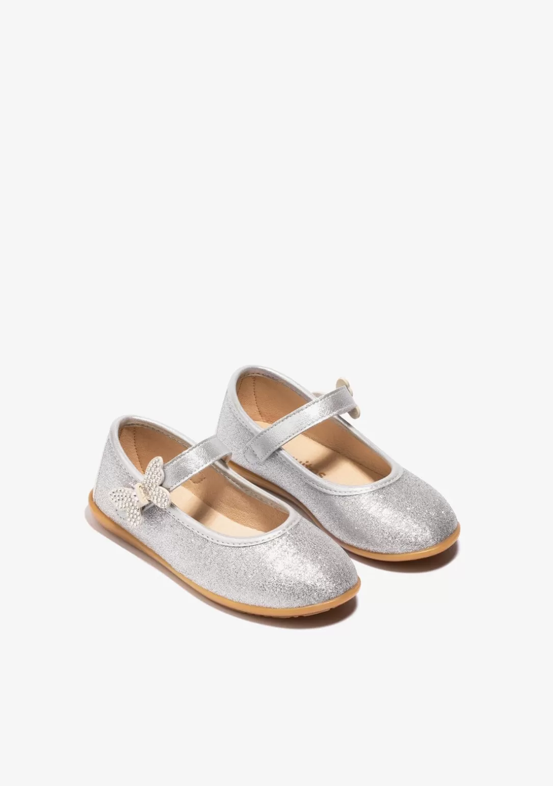 Conguitos Zapatos De Ceremonia | Bailarinas^Bailarinas Mariposa Plata