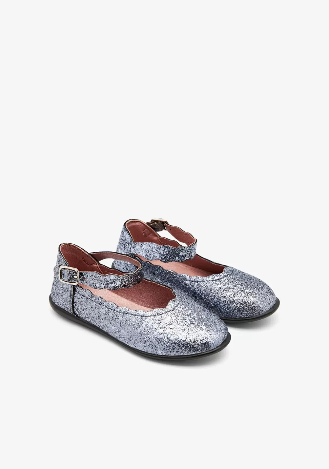 Conguitos Bailarinas | Zapatos De Ceremonia^Bailarinas Ondas Glitter Plomo