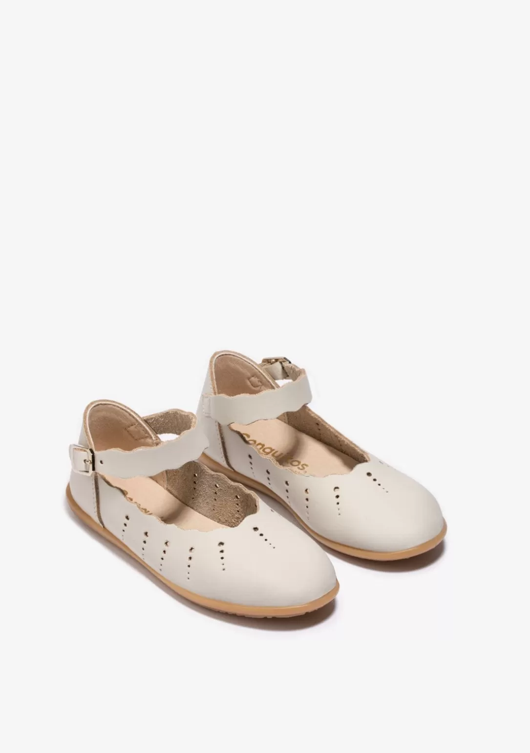 Conguitos Zapatos De Ceremonia | Bailarinas^Bailarinas Ondas Hebilla Beige