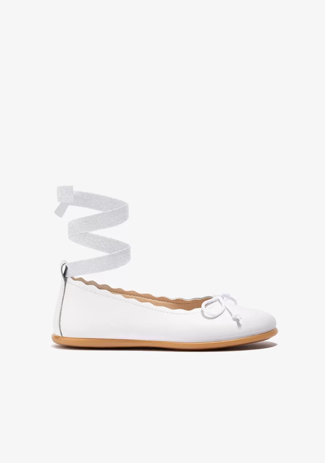 Conguitos Zapatos | Zapatos De Ceremonia^Bailarinas Ondas Tira Blanco