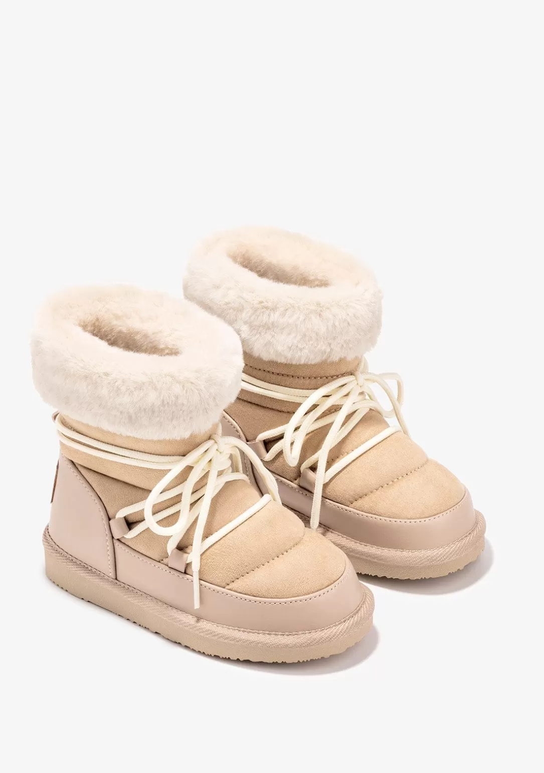 Conguitos Botas Australianas | Botas Australianas^Botas Australianas De Niña Cordones Beige B&W