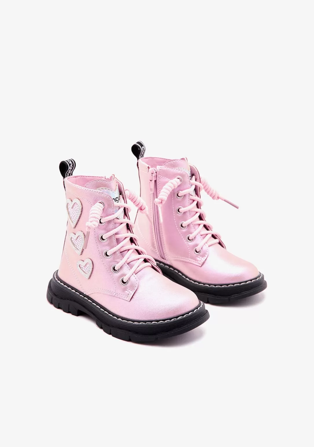 Conguitos Botas^Botas Corazones Cordoneras Rosa