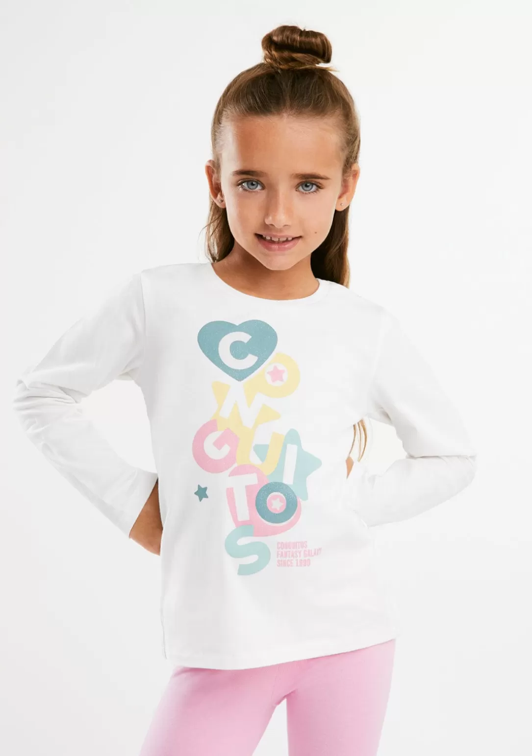 Conguitos Camisetas | Camisetas Manga Larga^Camiseta Blanca Formas Multicolor