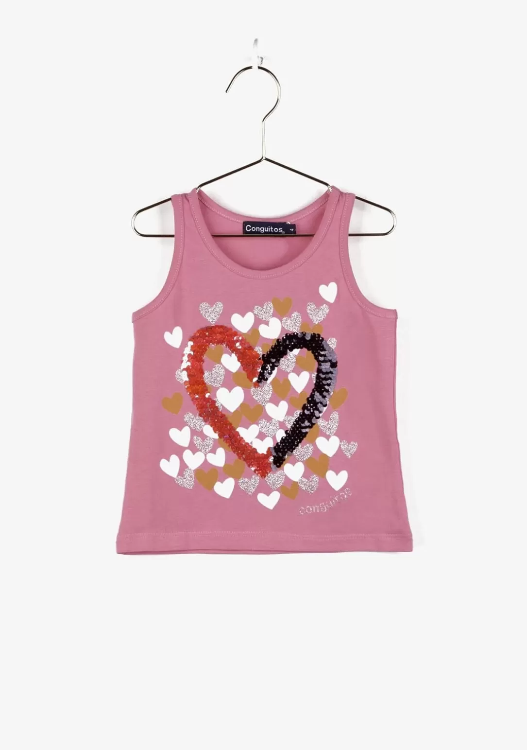 Conguitos Camisetas^Camiseta De Niña Corazones Rosa