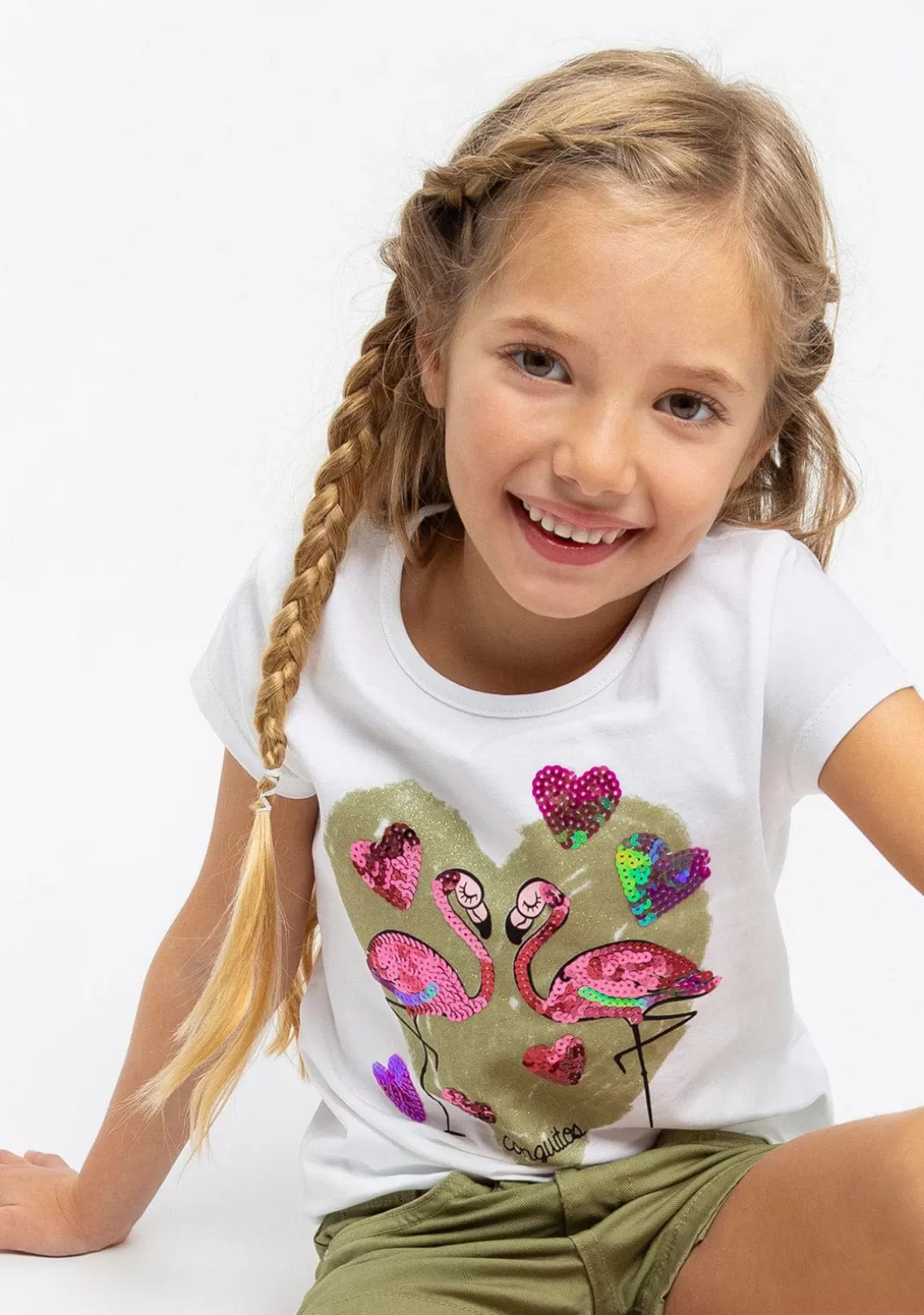 Conguitos Camisetas^Camiseta De Niña Flamenco Lentejuelas