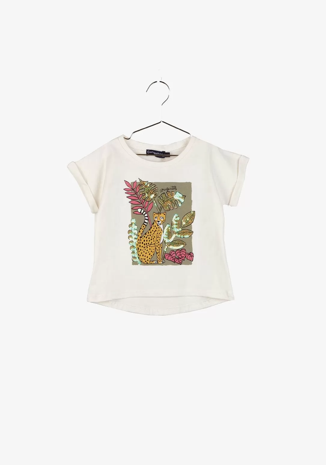 Conguitos Camisetas^Camiseta De Niña Selva Lentejuelas