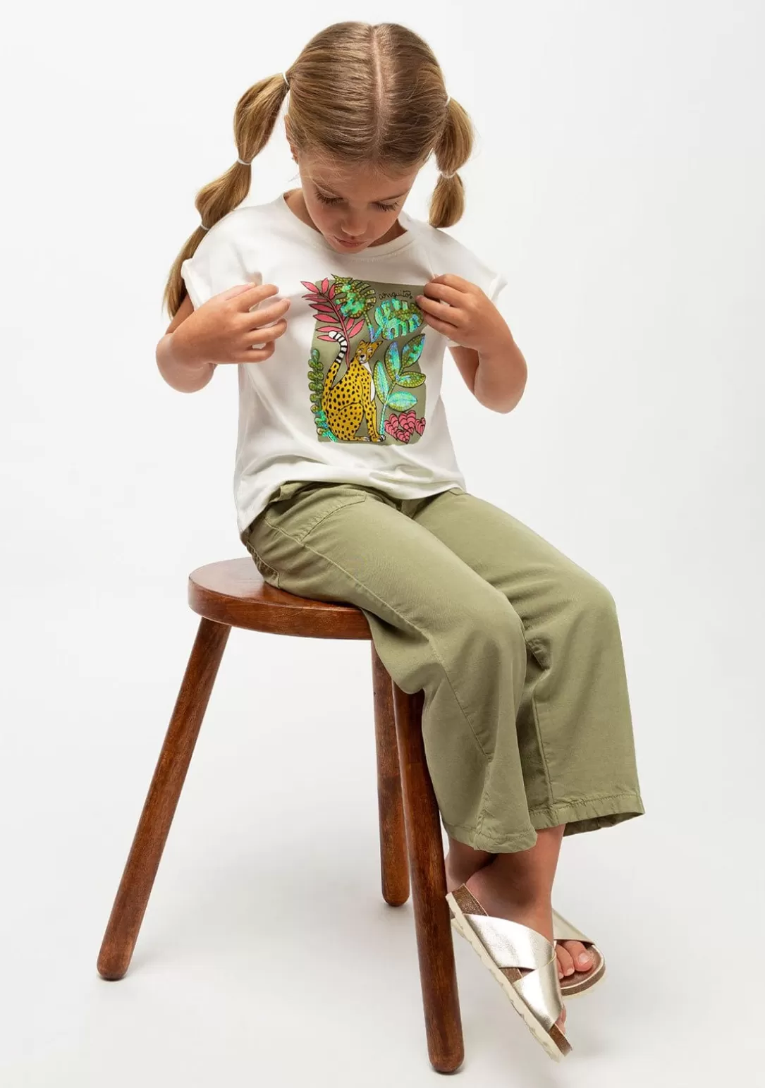 Conguitos Camisetas^Camiseta De Niña Selva Lentejuelas