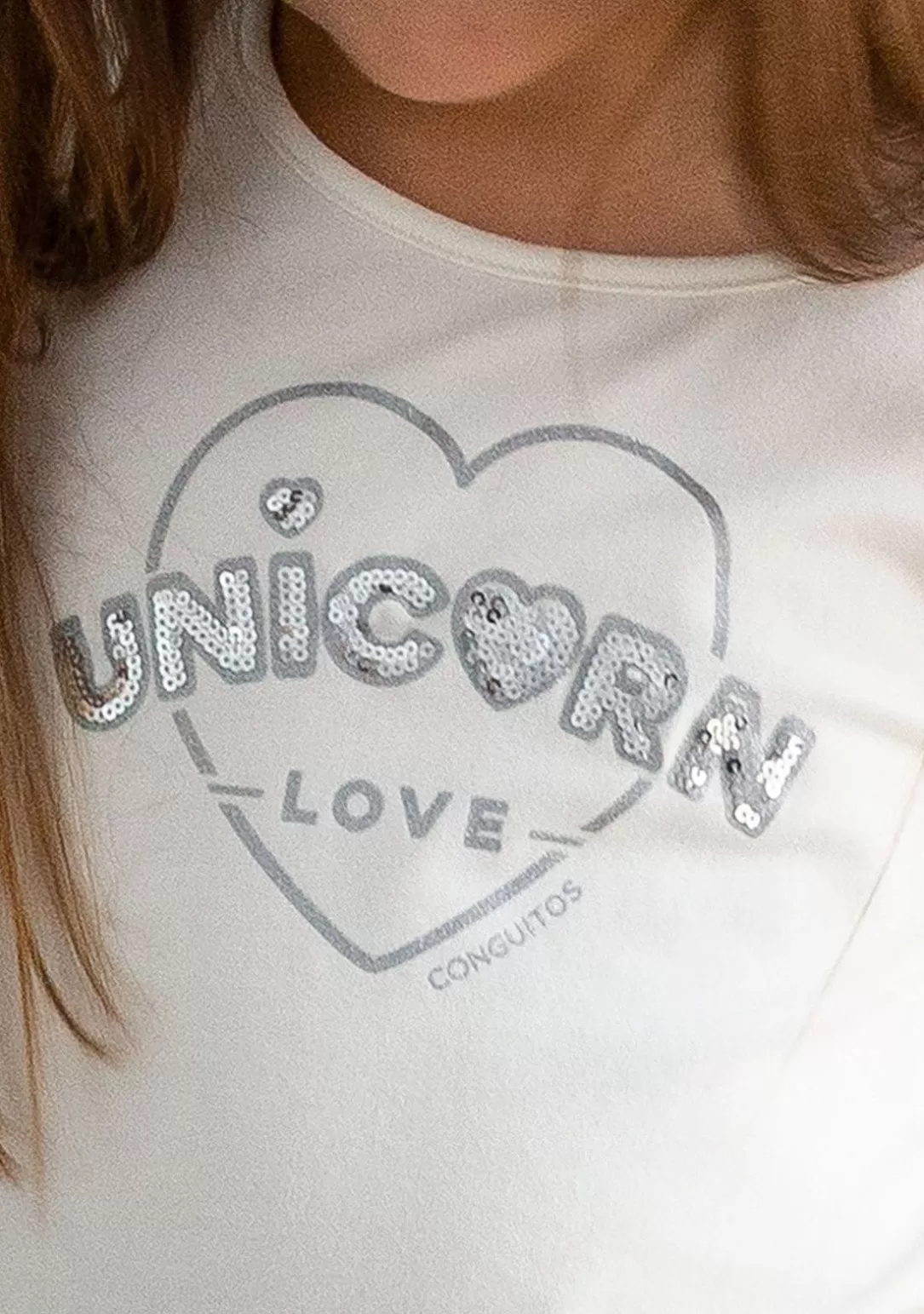 Conguitos Camisetas | Camisetas Manga Larga^Camiseta De Niña Unicorn Love Blanca