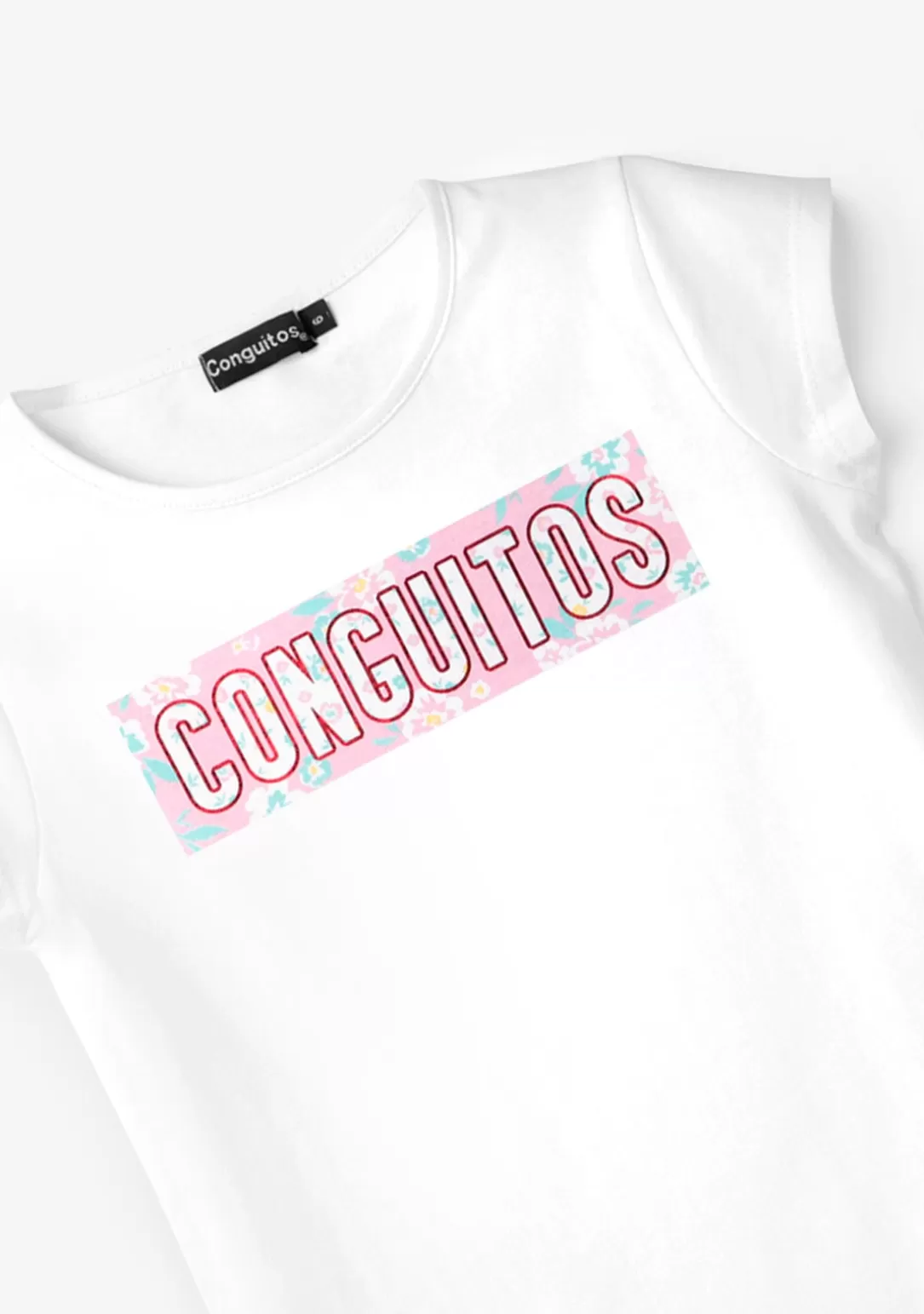 Conguitos Camisetas^Camiseta Flores Blanco