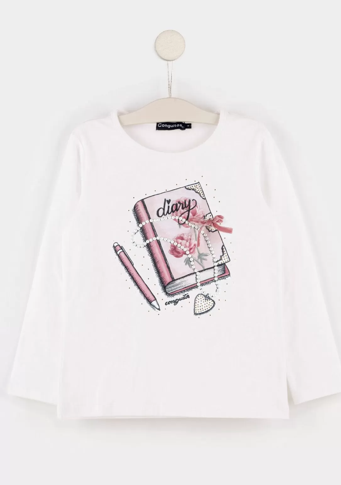 Conguitos Camisetas | Camisetas Manga Larga^Camiseta Niña Blanca Diario