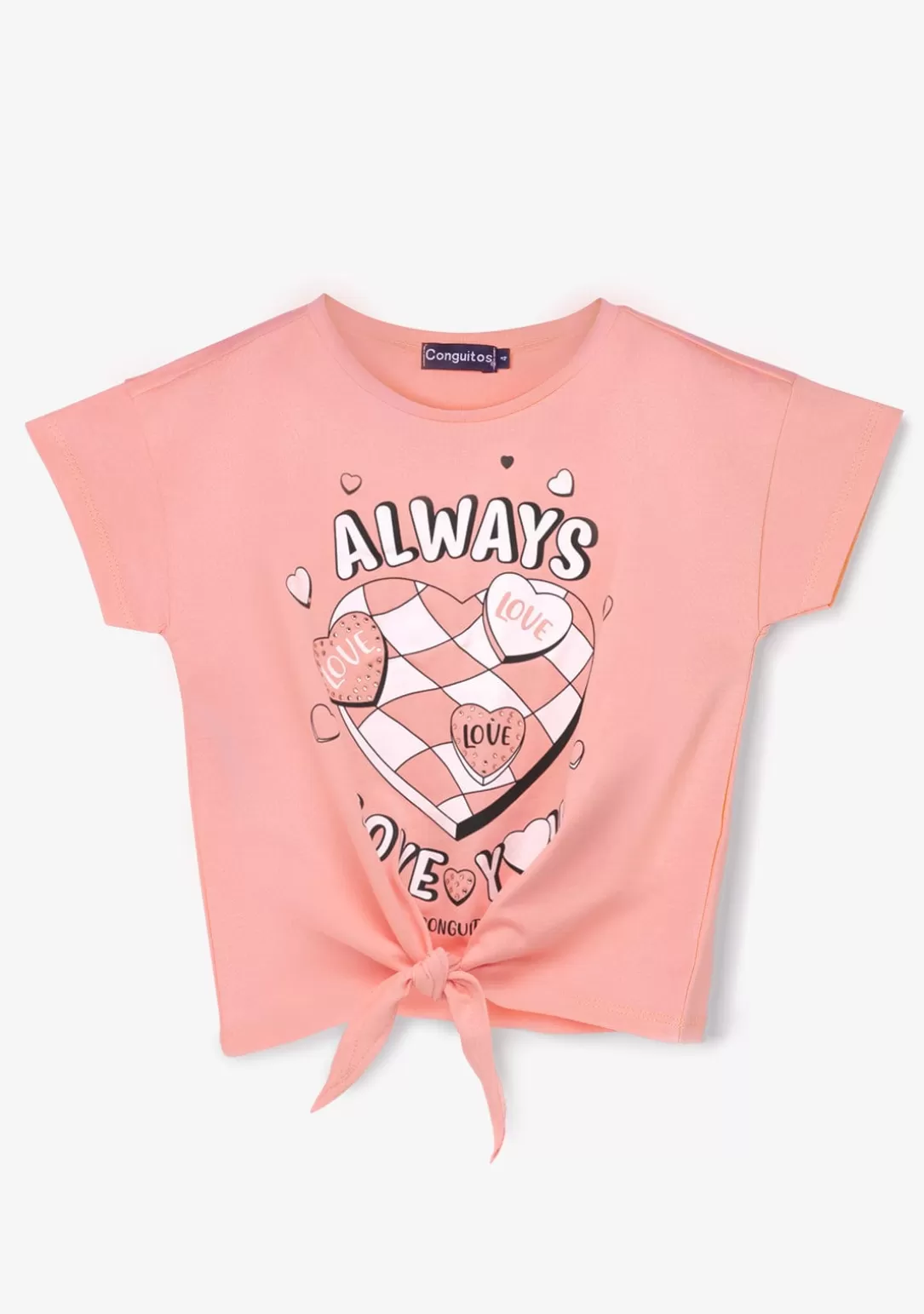 Conguitos Camisetas^Camiseta Niña Estampado Anudado Naranja