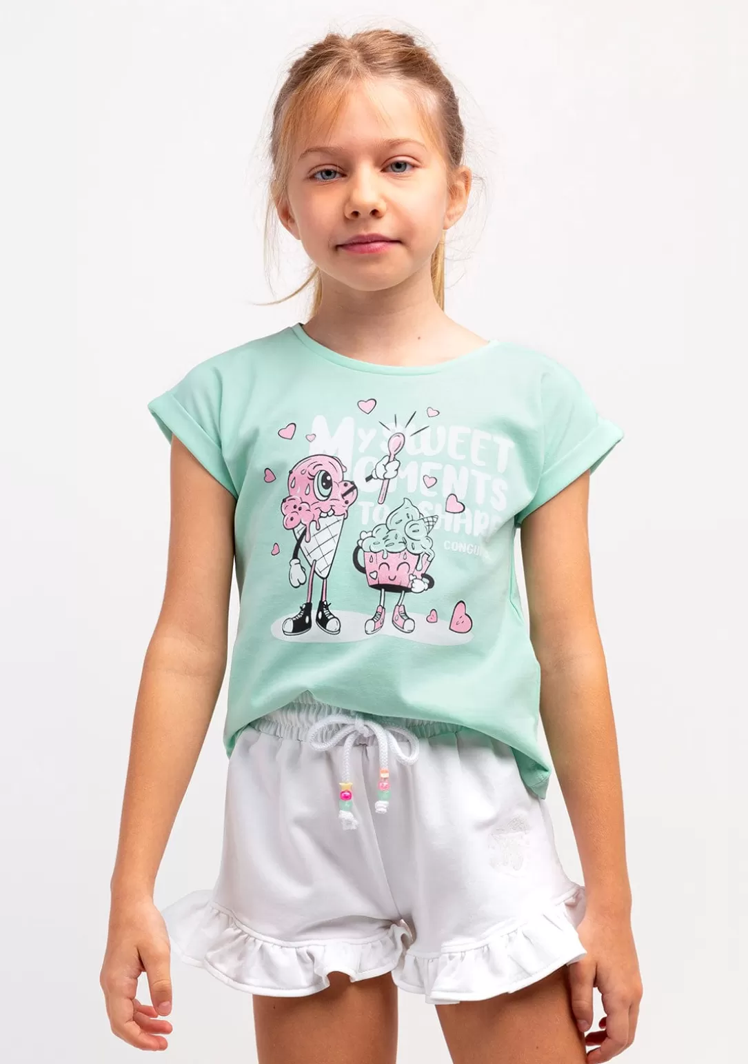 Conguitos Camisetas^Camiseta Niña Estampado Helado Menta