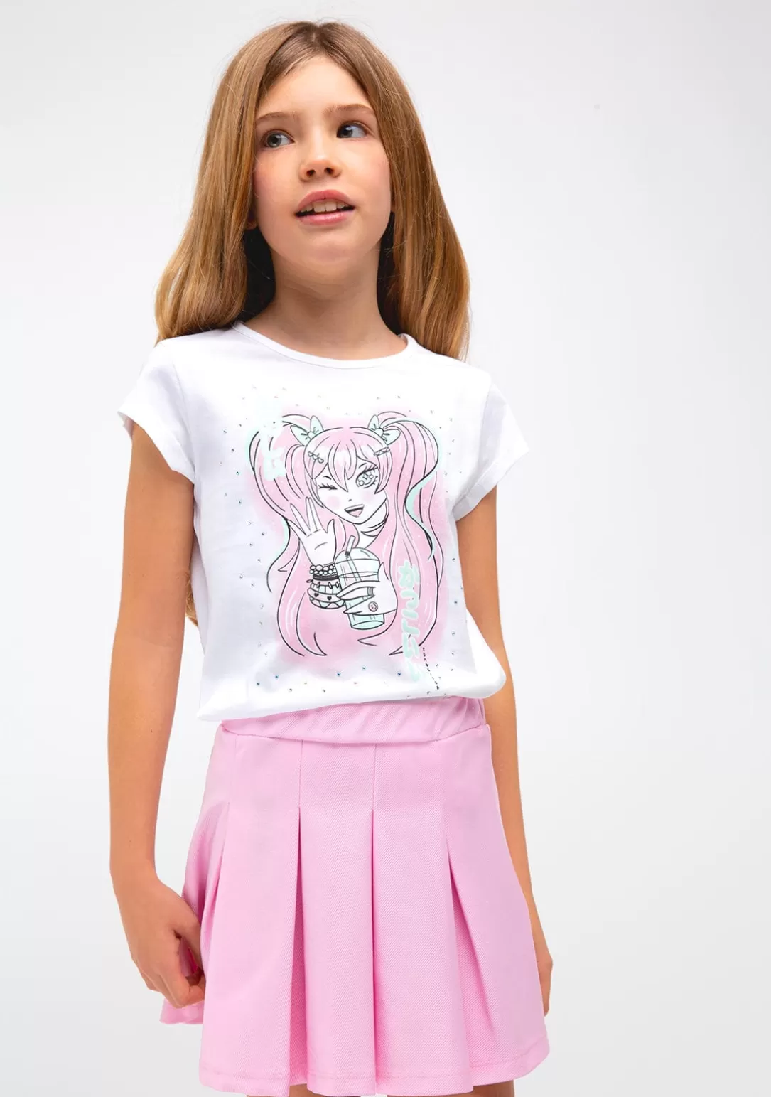 Conguitos Camisetas^Camiseta Niña Estampado Manga Blanca