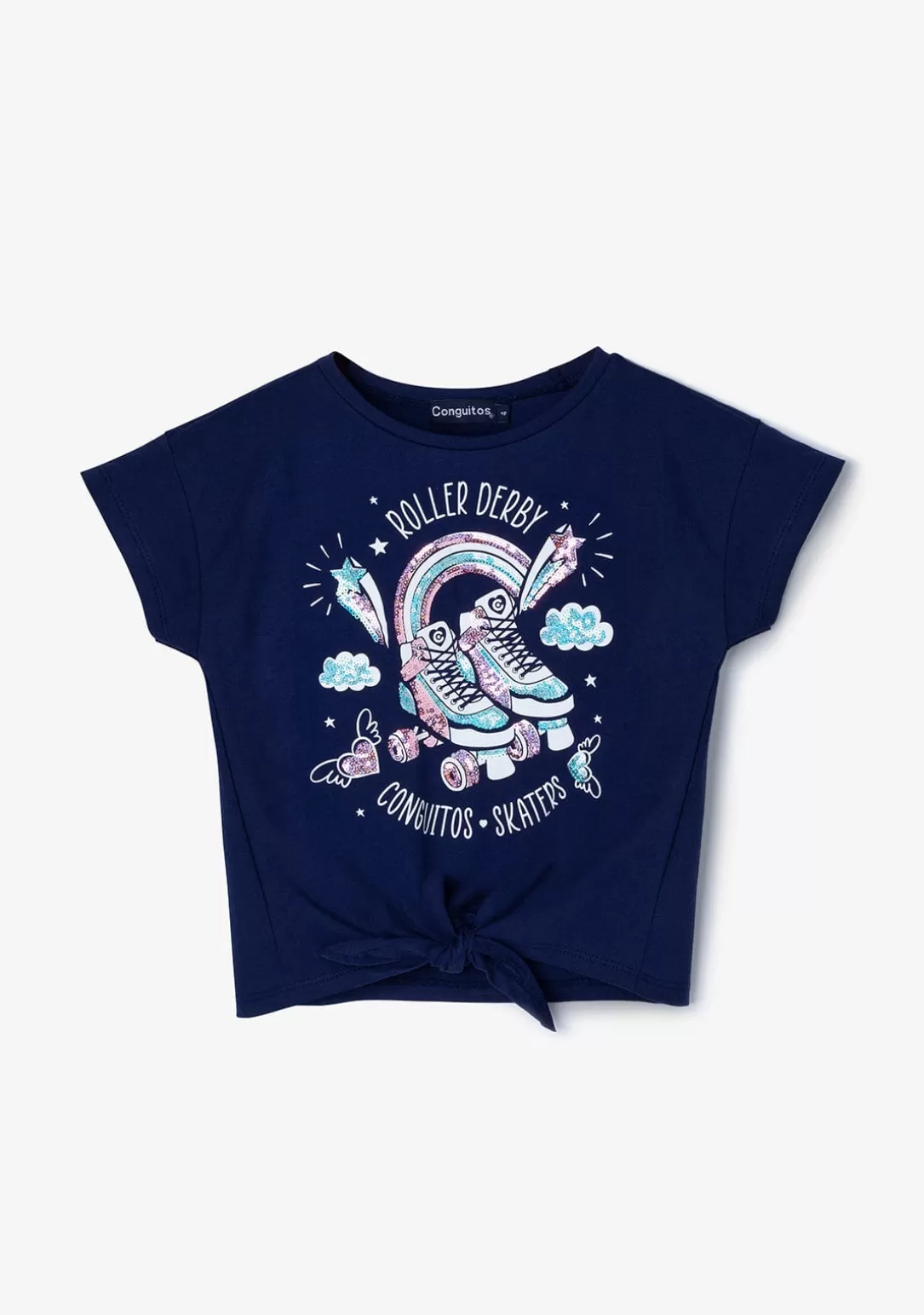 Conguitos Camisetas^Camiseta Nudo De Niña Roller Marino