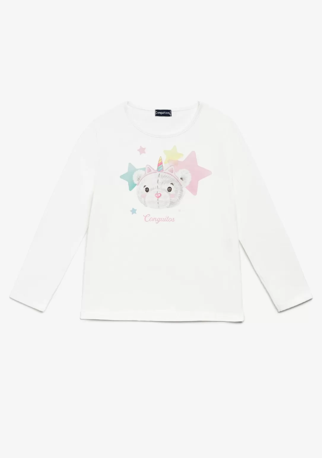 Conguitos Camisetas | Camisetas Manga Larga^Camiseta Osita Estrellas Blanco