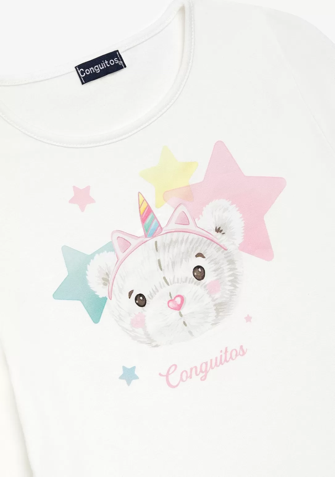 Conguitos Camisetas | Camisetas Manga Larga^Camiseta Osita Estrellas Blanco