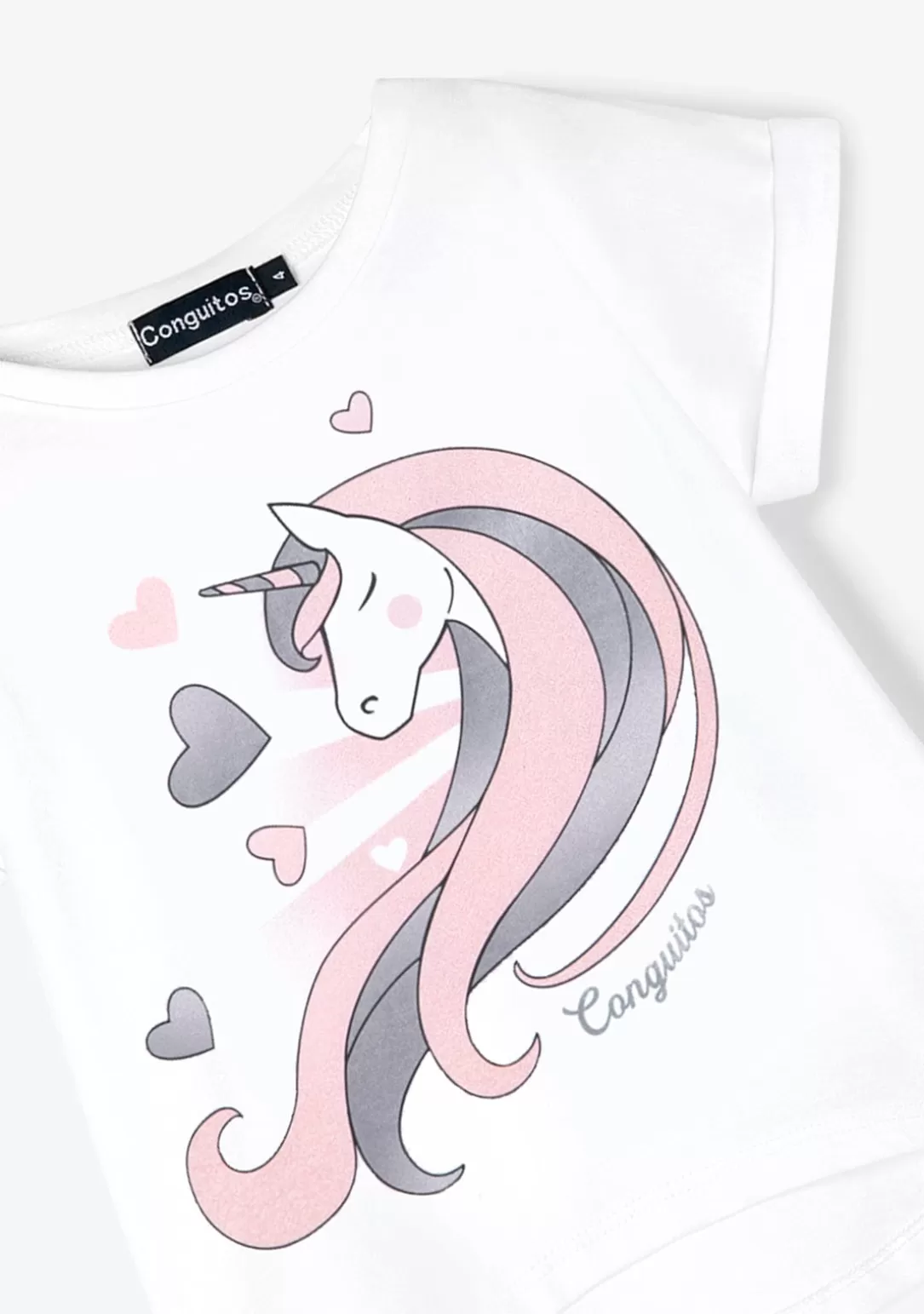 Conguitos Camisetas^Camiseta Unicornio Blanco