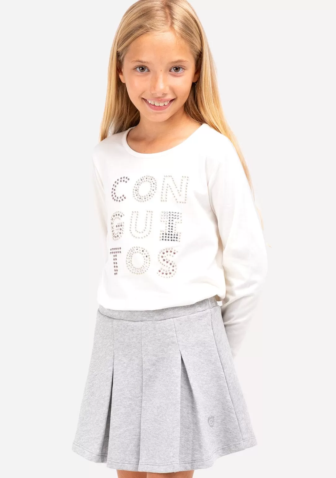 Conguitos Faldas^Falda De Niña Basic Gris