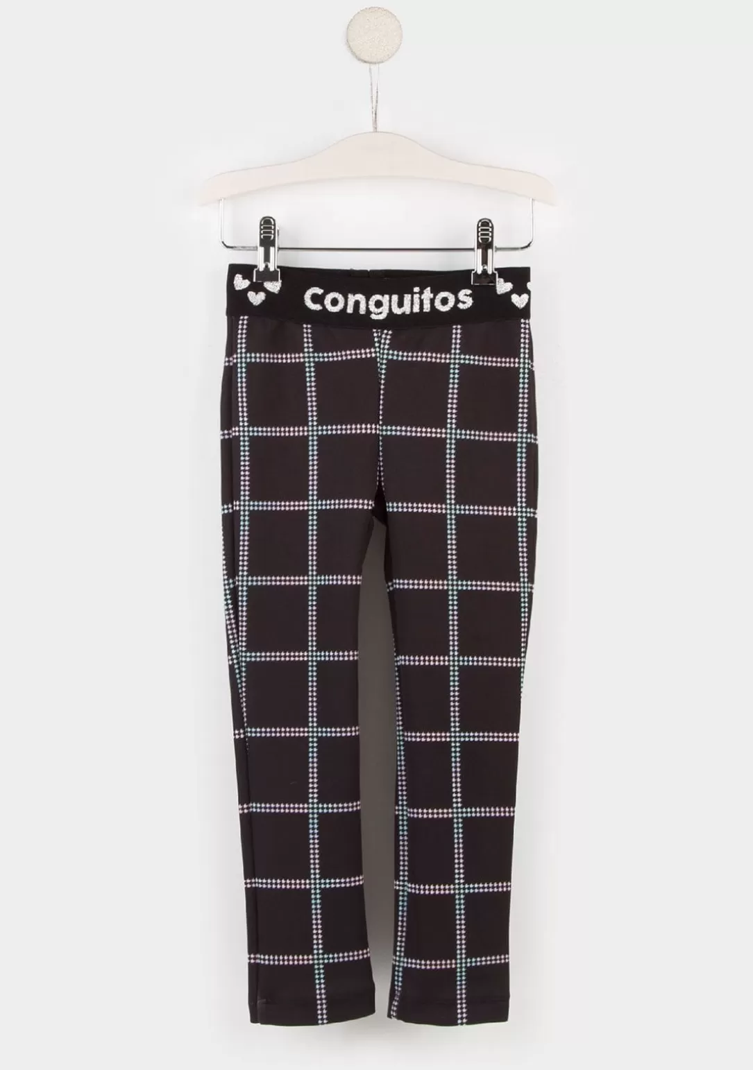 Conguitos Pantalones Y Leggins^Leggins De Niña Cuadros Negro