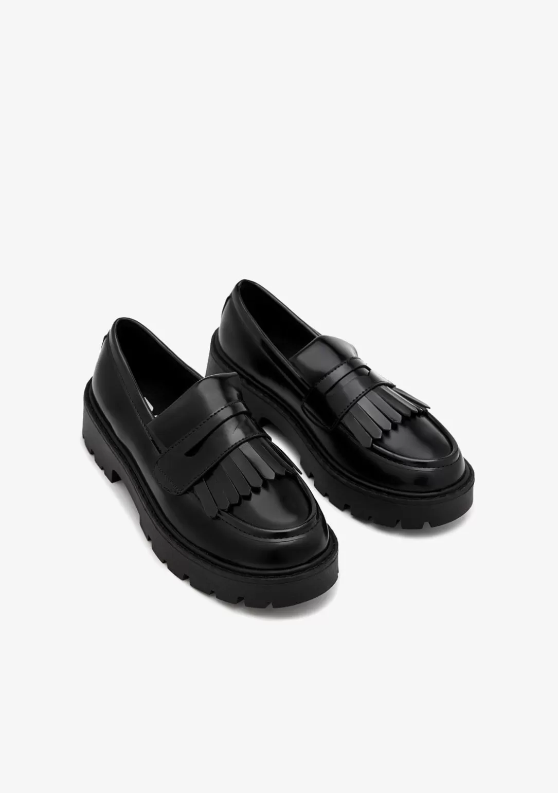 Conguitos Zapatos | Colegiales^Mocasines Flecos Negro B&W