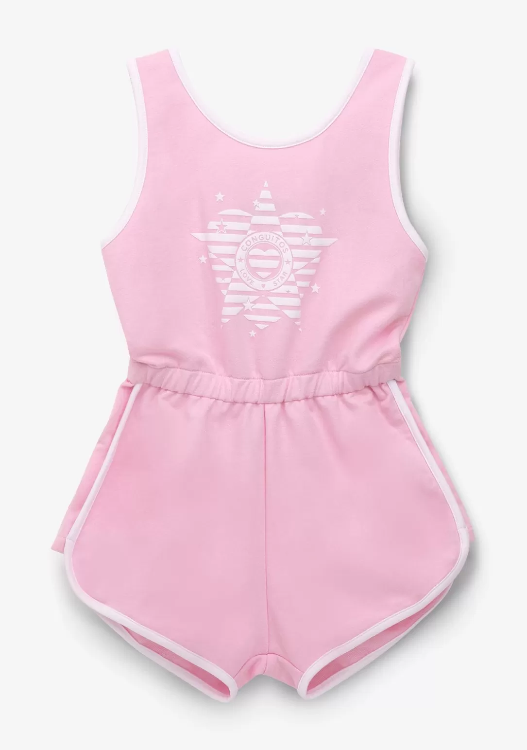 Conguitos Vestidos De Verano | Vestidos^Mono Liso Felpa Ribete Rosa Niña