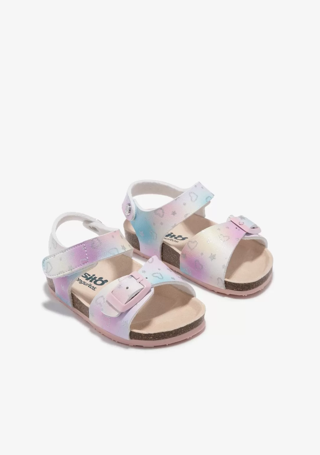 Conguitos Sandalias | Sandalias Bio^Sandalias Bebé Corazones Estrellas Multicolor