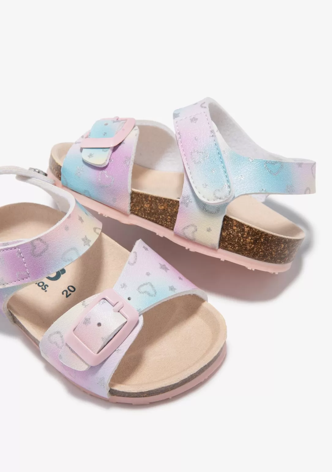 Conguitos Sandalias | Sandalias Bio^Sandalias Bebé Corazones Estrellas Multicolor