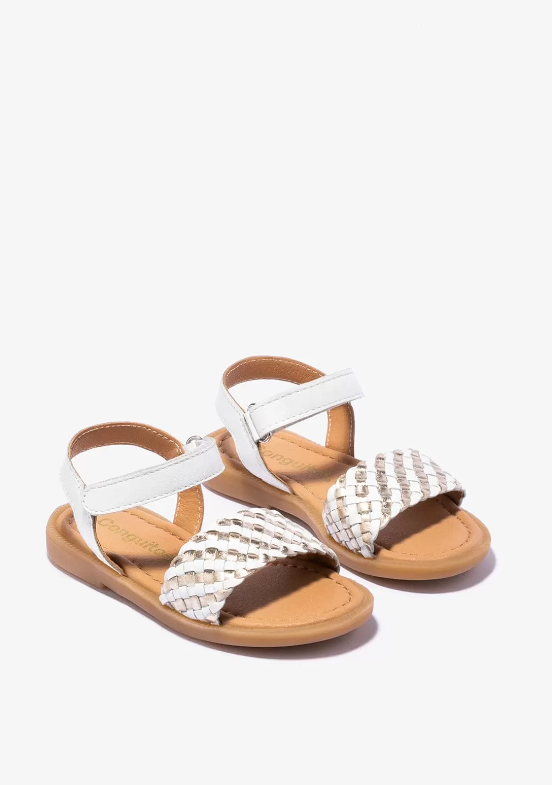 Conguitos Sandalias | Zapatos De Ceremonia^Sandalias De Niña Napa Blanco Oro