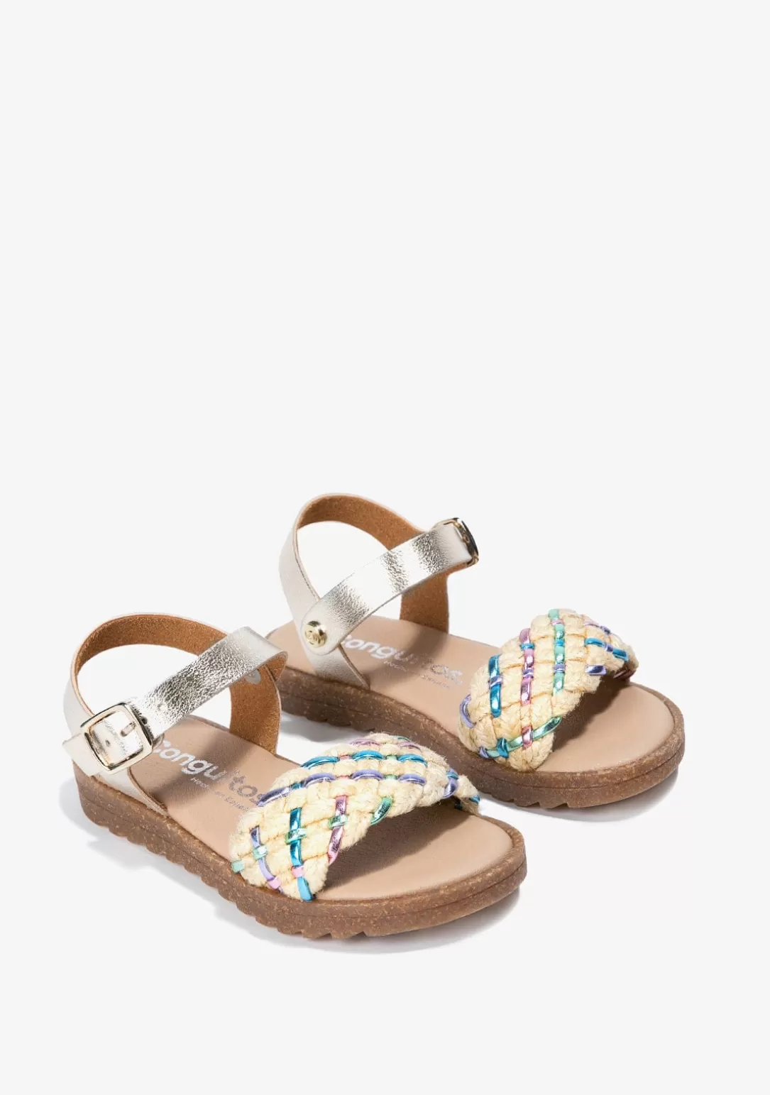 Conguitos Sandalias^Sandalias De Niña Trenzado Metalizado Multicolor
