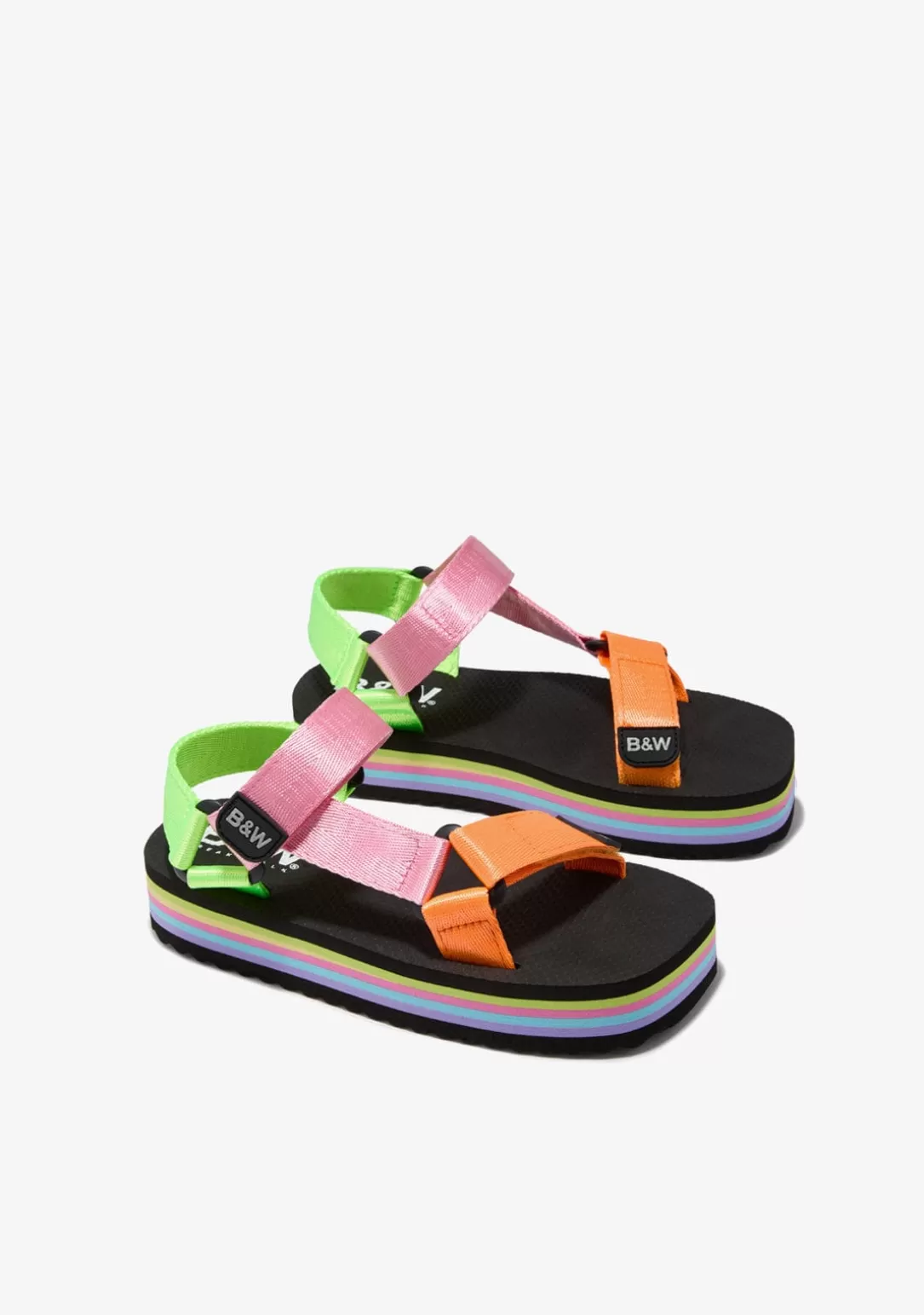 Conguitos Sandalias | Chanclas^Sandalias Plataforma Multicolor B&W