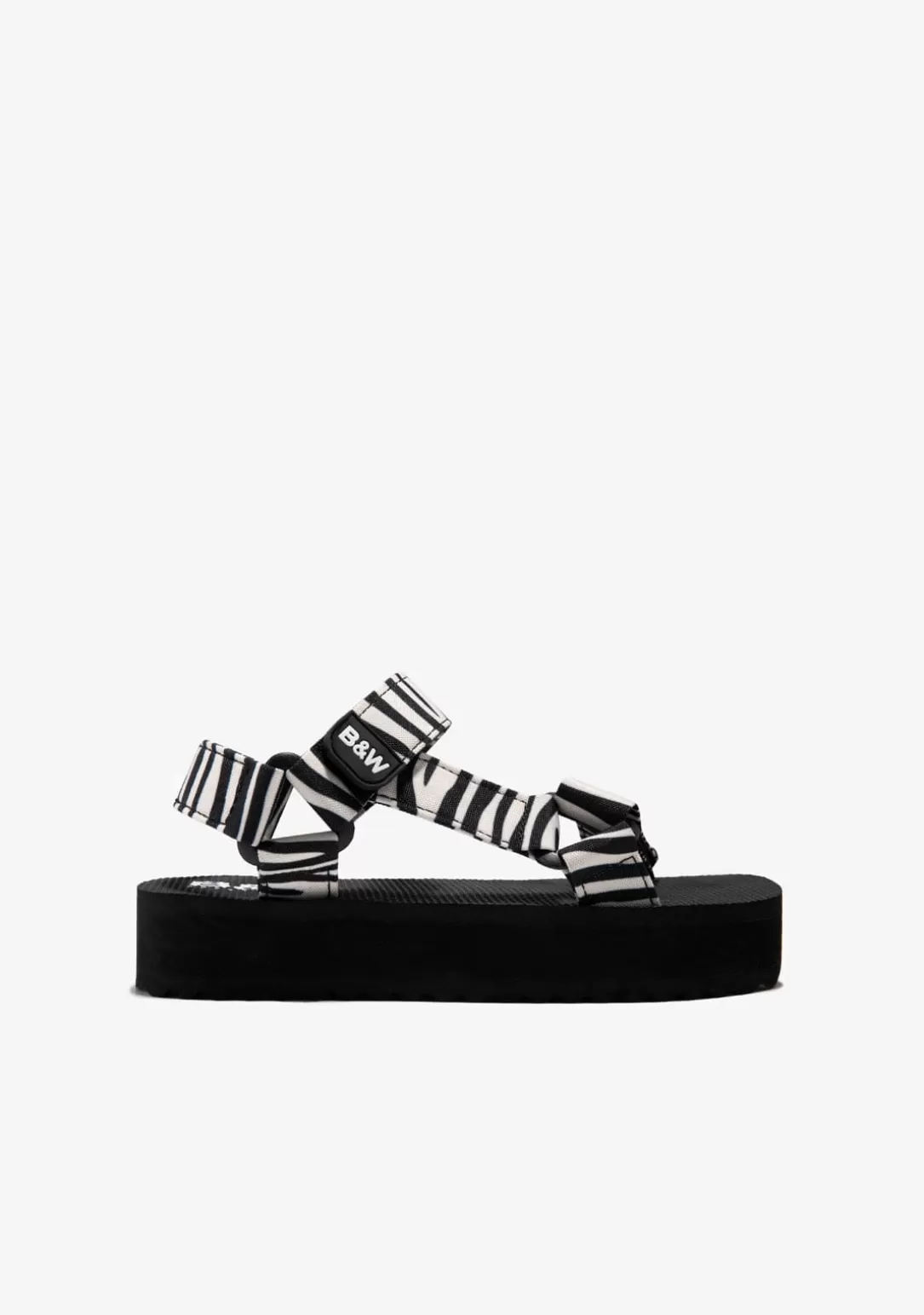 Conguitos Sandalias | Chanclas^Sandalias Plataforma Zebra B&W