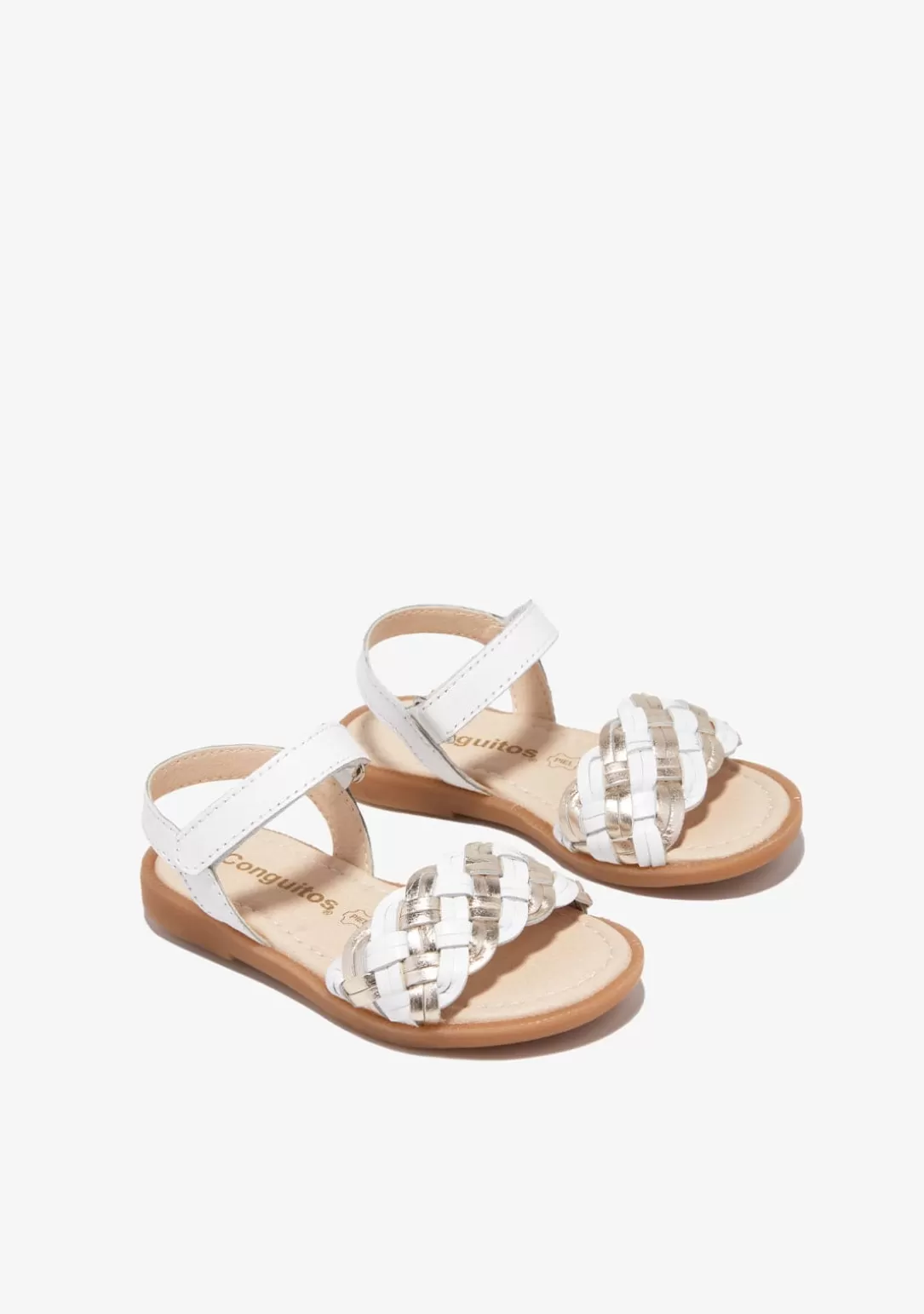 Conguitos Sandalias | Zapatos De Ceremonia^Sandalias Trenza Blanco Dorado