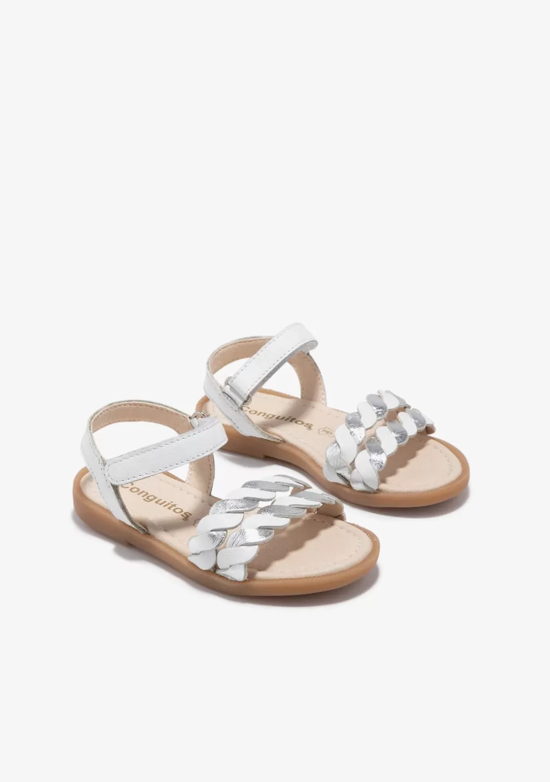 Conguitos Sandalias | Zapatos De Ceremonia^Sandalias Trenza Blanco Plata