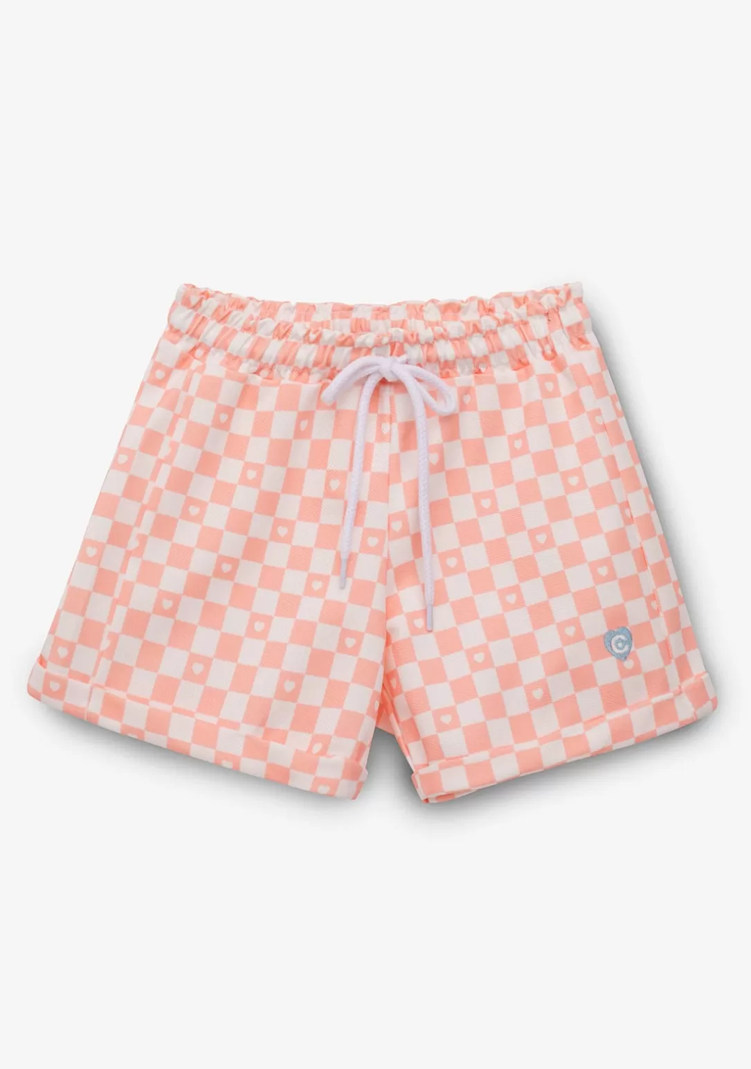 Conguitos Shorts^Short Niña Cuadros Naranja