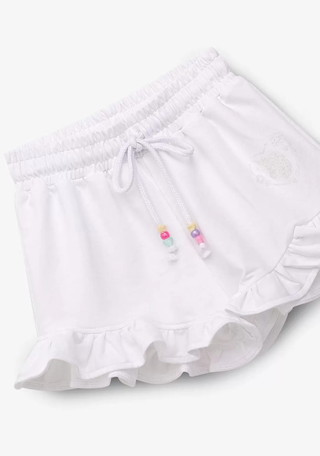 Conguitos Shorts^Short Niña Felpa Unicornio Blanco