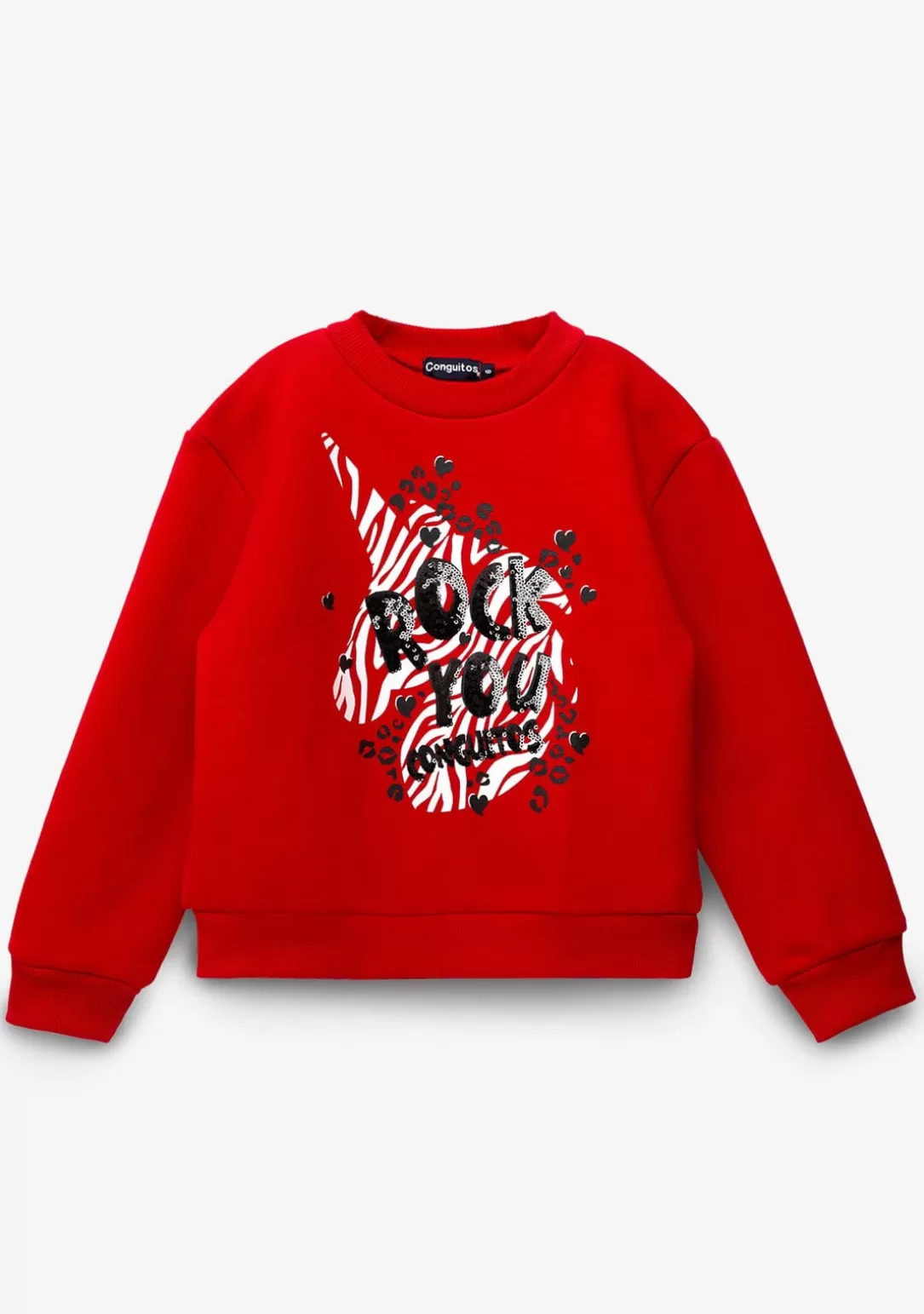 Conguitos Sudaderas^Sudadera De Niña Unicornio Rojo