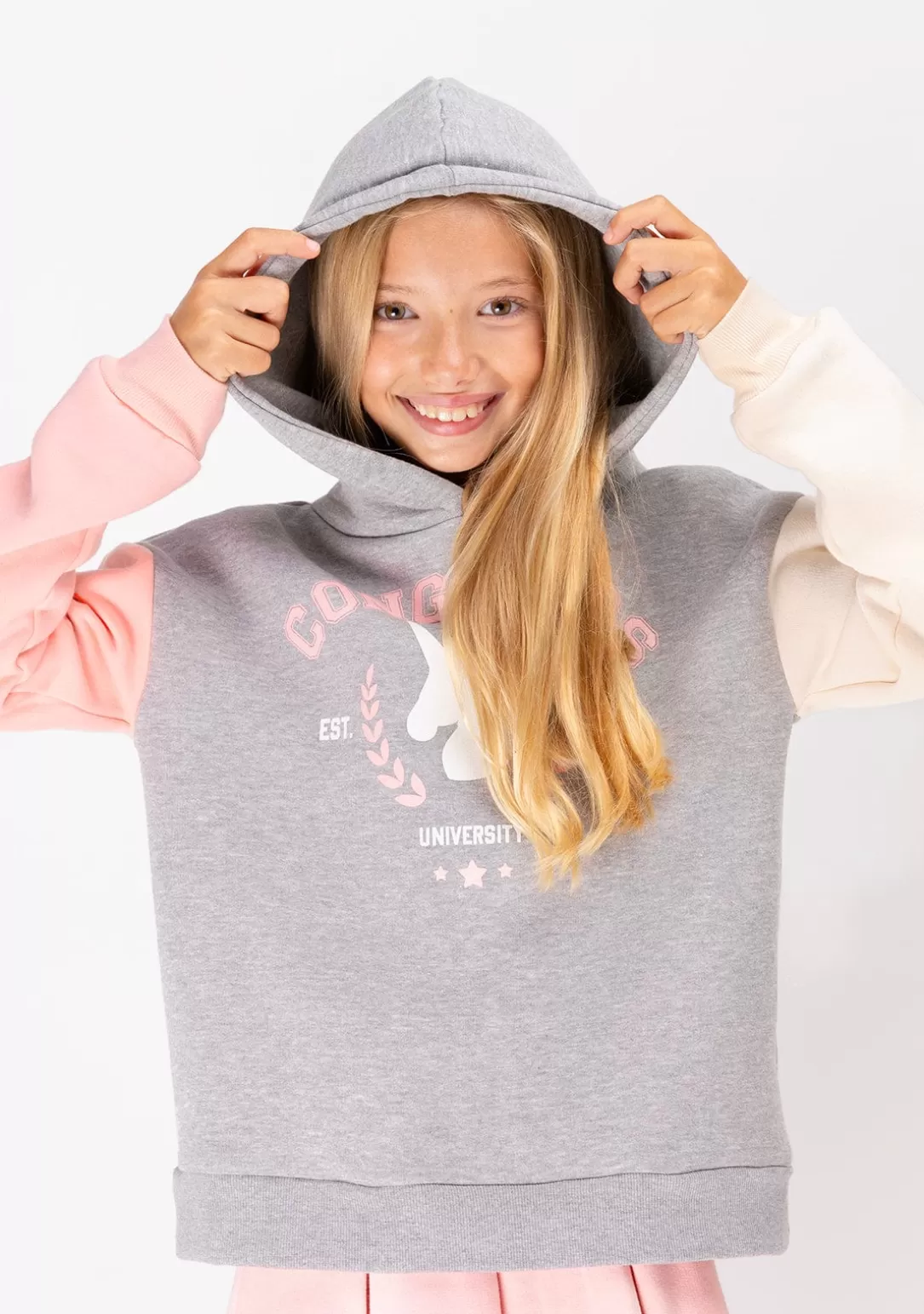 Conguitos Sudaderas^Sudadera De Niña Unicornio University Gris