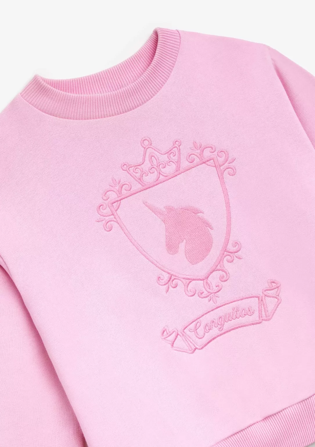 Conguitos Sudaderas^Sudadera Escudo Unicornio Rosa