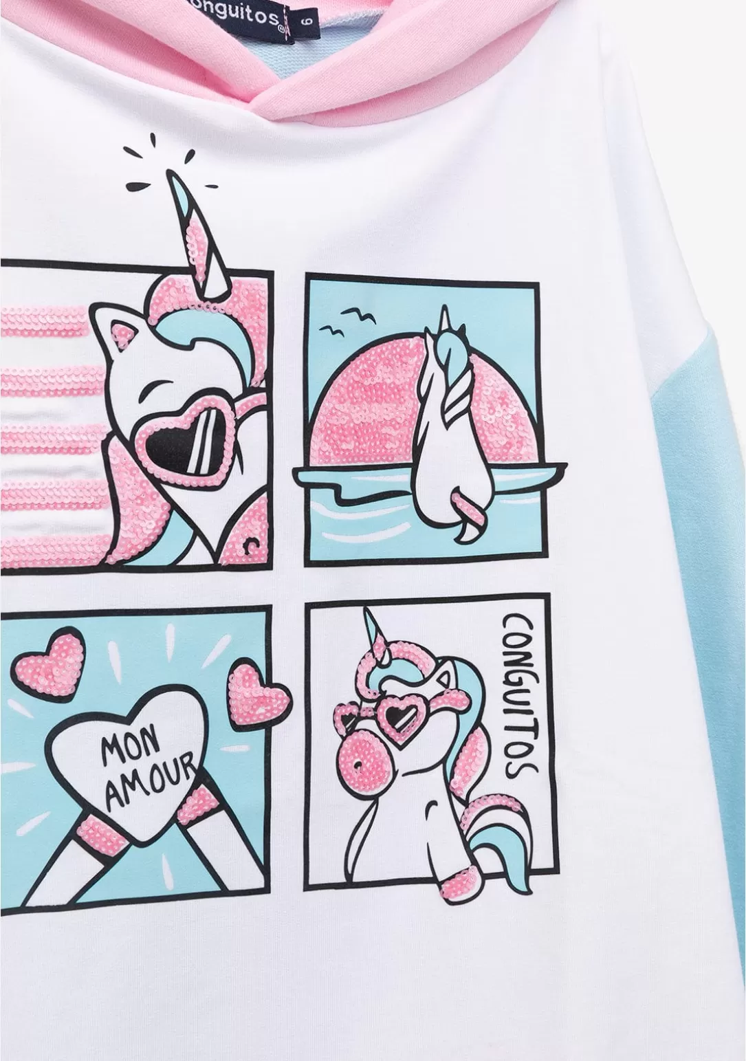Conguitos Sudaderas^Sudadera Niña Lentejuelas Unicornio Multicolor
