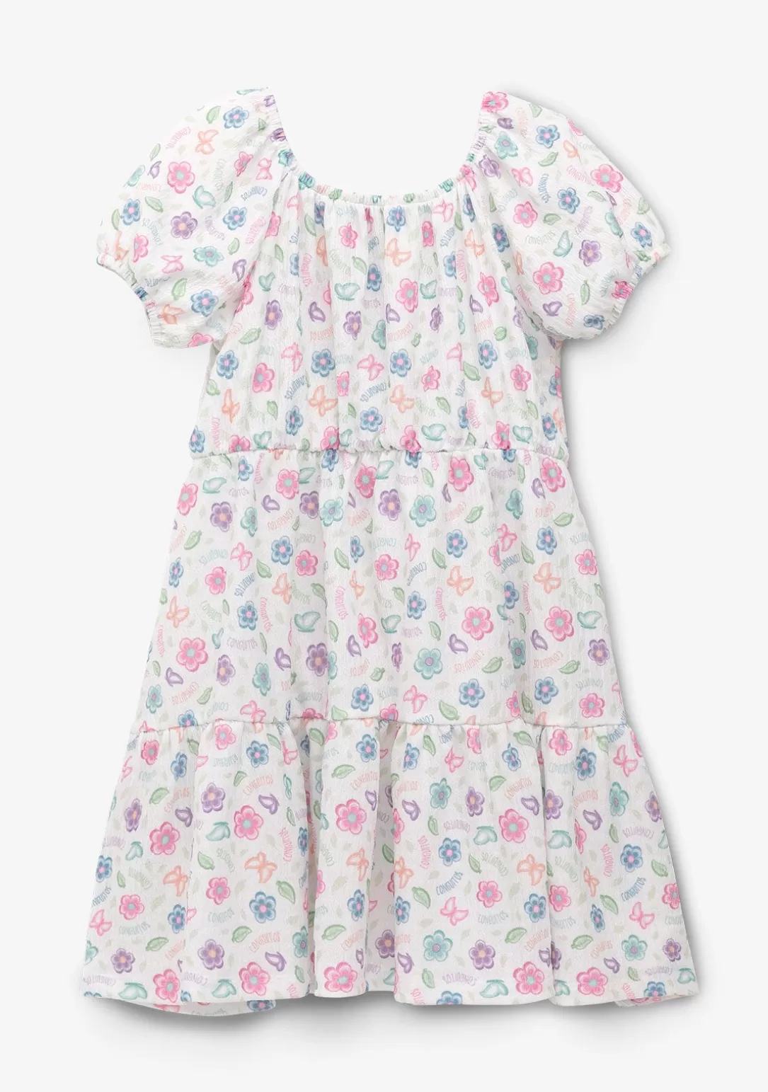 Conguitos Vestidos De Verano | Vestidos^Vestido Niña Estampado Flores Blanco