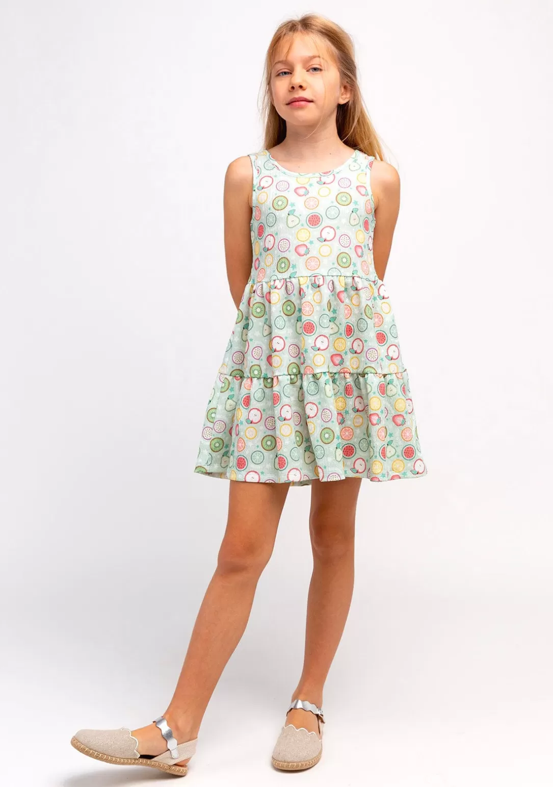 Conguitos Vestidos De Verano | Vestidos^Vestido Niña Estampado Frutas Menta