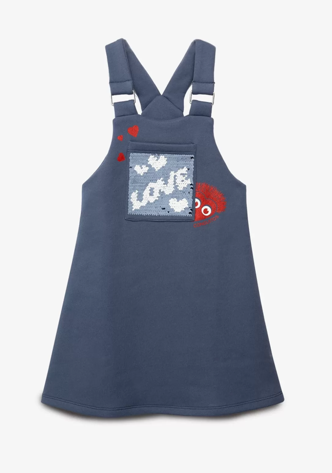 Conguitos Vestidos Sudadera | Vestidos^Vestido De Niña Pichi Lentejuelas Corazón Gris