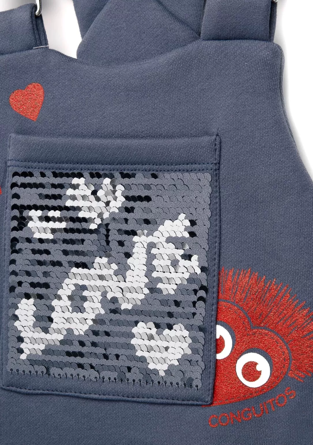 Conguitos Vestidos Sudadera | Vestidos^Vestido De Niña Pichi Lentejuelas Corazón Gris