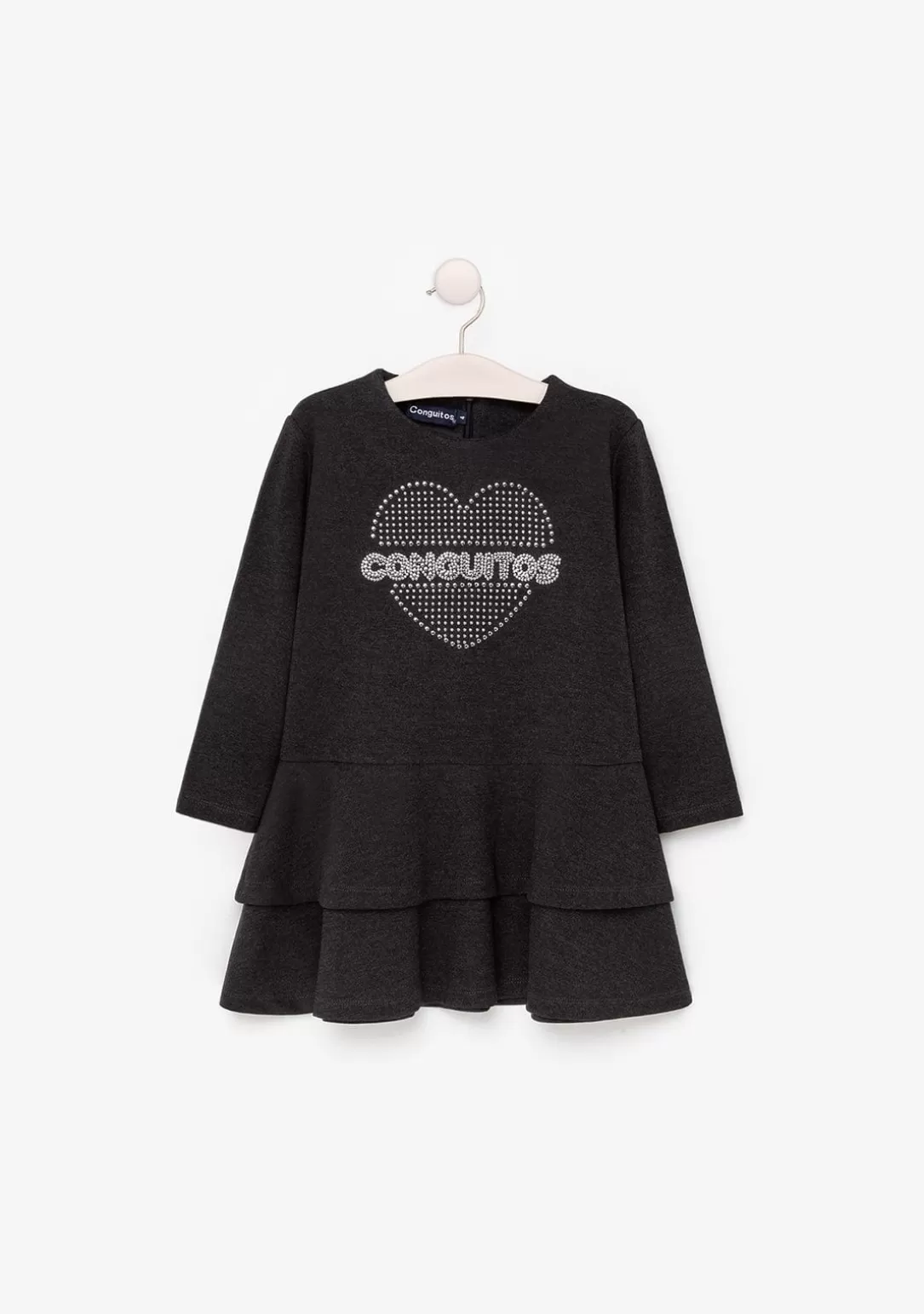 Conguitos Vestidos Sudadera | Vestidos^Vestido De Niña Volantes Gris