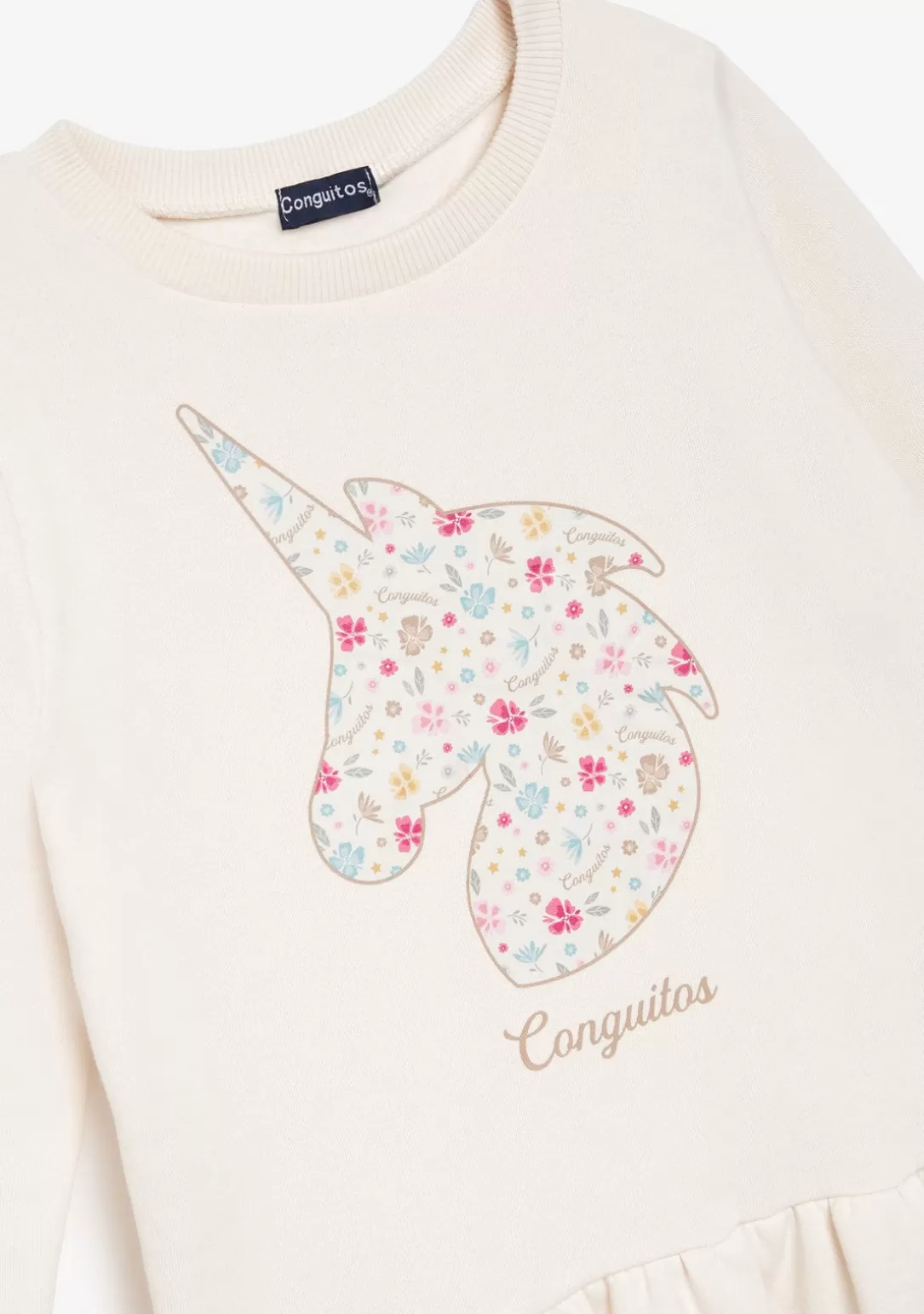 Conguitos Vestidos^Vestido Sudadera Unicornio Beige