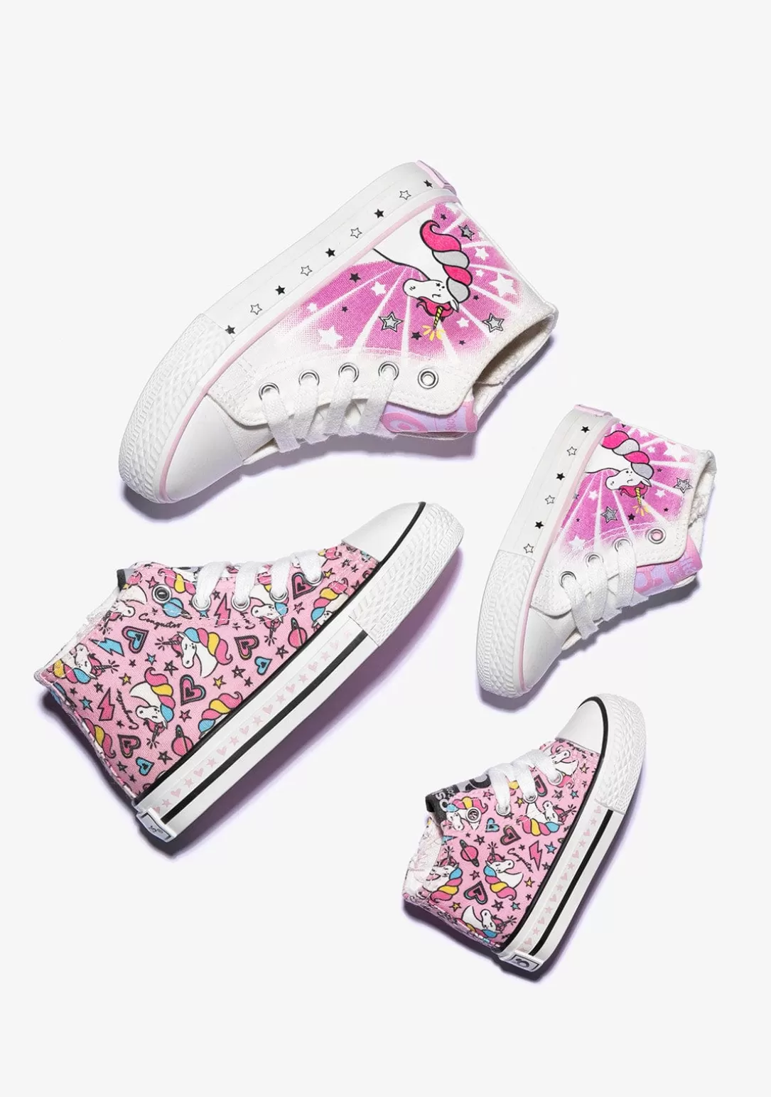 Conguitos Zapatillas^Zapatillas Altas De Niña Cordones Unicornio Lona Rosa