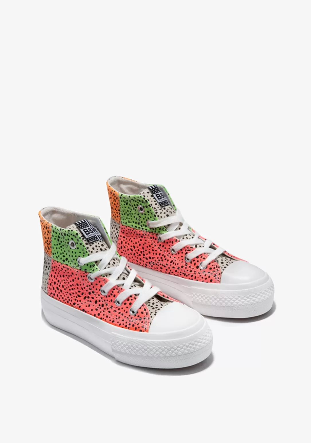 Conguitos Zapatillas | Zapatillas^Zapatillas Altas Patchwork Multicolor B&W